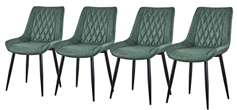 TUKAILAI Esszimmerstühle 4er Set Kunstleder Polsterstuhl mit Metallgestell | Polsterstühle mit Ergonomischer Rückenlehn, bis 150kg Belastbarkeit,Küchenstuhl für Esszimmer und Wohnzimmer Restaurant