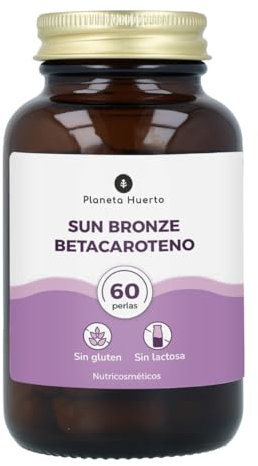 PLANETA HUERTO | Suplemento de Betacaroteno Sun Bronze - Antioxidante para el Cuidado de la Piel - Favorece la Protección Solar - 60 Perlas