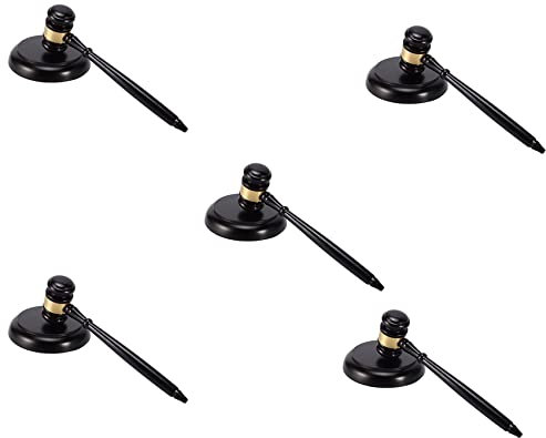 Duendhd 5 martillos de para subastas de juez con bloque de sonido para abogado y juez