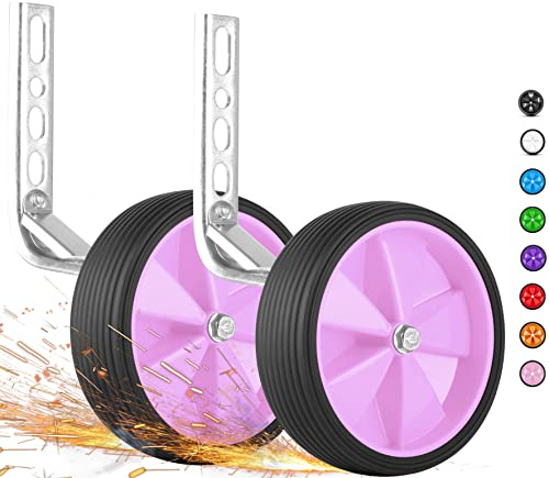 PROMETHEUS BICYCLES Stützräder Kinderfahrrad | Stützrad Kinderfahrrad | Fahrrad Stützräder 12 Zoll 14 Zoll 16 Zoll 18 Zoll für Kinder universal - stabile Stahlkonstruktion mit Gummi-Reifen (Rosa)