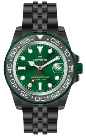 Lorenz 26130CC Herren Automatik Edelstahl Taucheruhr 100 Meter, mehrfarbig, Modern
