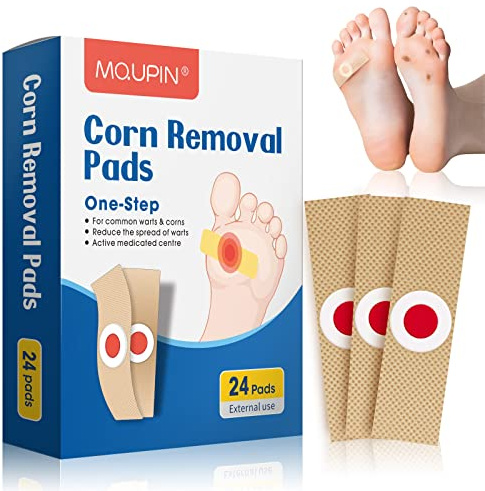 Hühneraugen-Entferner-Pads, Warzenentferner, Fuß-Hühneraugen-Entferner-Patch, 24 Stück Hühneraugen-Entfernungspads, Hühneraugen-Pflaster mit Loch für Füße, Hand, Zehen für Fußpflege und
