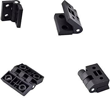 4 Stück Türscharniere, schwarze Kunststoff-Schubladenscharniere für Spannungsschränke, Schranktore und Verteilerboxen (40 x 40 mm)