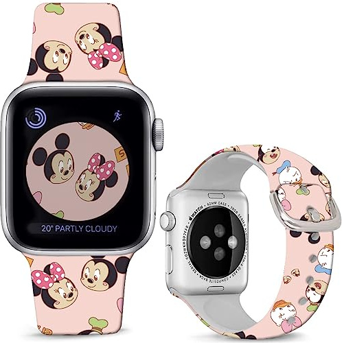 Leotop Compatible with Apple Watch Band MiQi Mouse Donald Duck 38mm 40mm 41mm,Soft Silicone Magic Fancy Sport Strap Compatible with iWatch Series 9 8 7 6 5 4 3 2 1 SE/SE 2 for Kids Men Women.