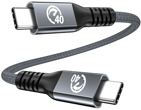 240W USB4 Kabel 0.3M, kurz USB 4 USB C auf USBC Ladekabel,40Gbps Datenkabel | 8K@60Hz Videoübertragung Thunderbolt 4 Kabel für iPhone 17 16 15 iPad Pro Air MacBook Galaxy S26 eGPU Docking