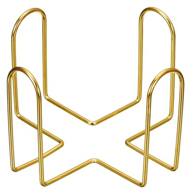 sourcing map 1Stk Untersetzer Halter 2.17 - Eisen Metall Untersetzer Ablage Rack für Beide Runde und Quadrat Halten 6 Untersetzer (Gold)