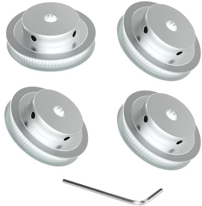 Super Print GT2 Riemenscheibe 60 Zähne 60 Teeth 5mm Bohrung Breite 6mm Zahnriemenscheibe Aluminium 60T Riemenscheibe für 6mm Breite GT2 Zahnriemen für 3D Drucker,CNC (4 Stück)