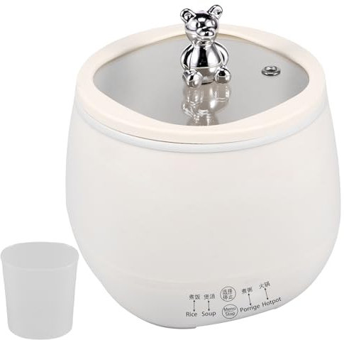 Rice Cooker with Glass Lid 1.8l Electric Rice Cooker Pot with Keep Warm Function Non-stick Rice Maker Hot Pot Cooker Multifunctional Pasta Cooker Fast Cooking with Measuring Cup for Home Cooking