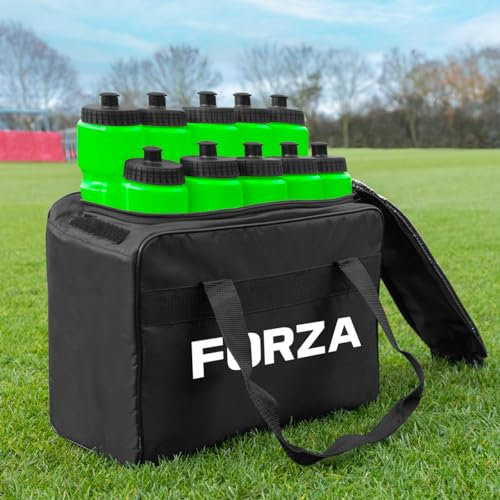 FORZA Set 10 borracce D'acqua & Borsa | 9 Colori - Borraccia Sportiva (Verde)