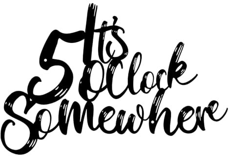 Resama It's 5 o'clock Somewhere Metal Wall Art for Bar, Home Bar Decor Ideas, Cocktail Bar Sign