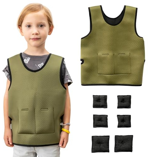 Gewichtsweste Kinder | Weighted West als ADHS und Autismus Hilfsmittel | Autismus-Sensorik-Kleidung | Apassbar Weight Vest für Kinder | Weste Jungen und Mädchen