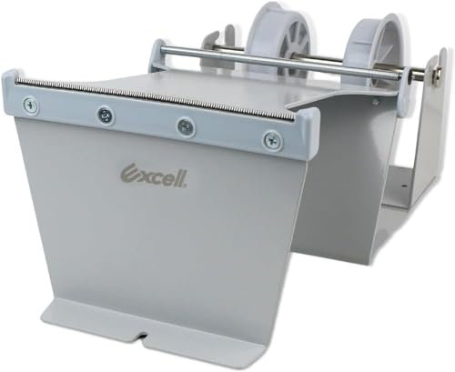 Excell ET-601 Beutel- und Etikettenschutz-Klebebandabroller, grau; für Bänder bis zu 15,2 cm Breite und 7,6 cm Kern; robuste Metallkonstruktion und stabiler Boden; vorgebohrte Löcher für Montagezwecke
