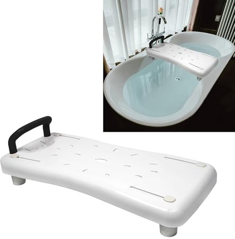 TANYEAR Vasca da bagno, sedile per anziani, portata fino a 150 kg, con manico nero, 70 cm x 31 cm