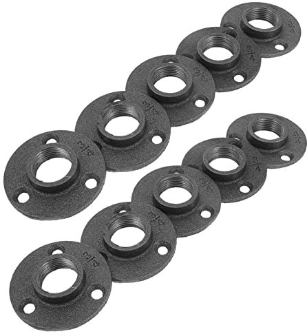 WHAMVOX 10stücke Malleable Gusseisen Flansche Platten Für Möbel Kleidungsgestelle Regale Und Industrielle Dekoration Vintage Design Syt