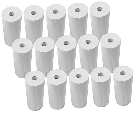 Dioche Papel para Impresora Térmica, 80 Mm de Ancho, Rollo de Caja, Rollos de Papel para Máquina de Tarjetas (Blanco) para Papel de Prueba, Diarios, Notas, Memos (15 Rollos)