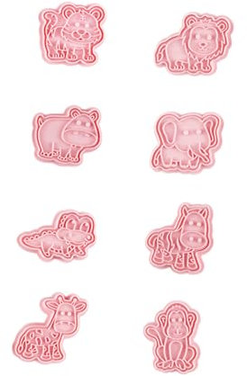 Cabilock 8 Moldes Para Tartas Con Plantilla De Animales Del Bosque Para Galletas Moldes Rectangulares Para Tartas Galletas De Plástico Color Rosa