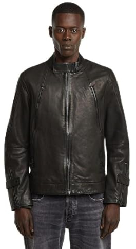 G-STAR 8721136008785 Chaqueta de motorista de piel JKT para hombre, Negro (dk black D27137-B508-6484), S