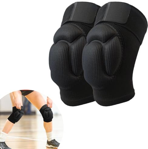 UZSUZZ Ginocchiere di Protezione con un cinghie 2 Pezzi Ginocchiere Pallavolo 30MM Traspiranti Alta Elasticità Addensa Spugna Ginocchiera per Danza, Calcio, Pallavolo, Pallacanestro, Arrampicata