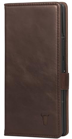 TORRO Case Compatible with Samsung Galaxy Z Fold7 2025 – Premium Leather Wallet Case with Stand Function and Card Slots (Dark Brown)