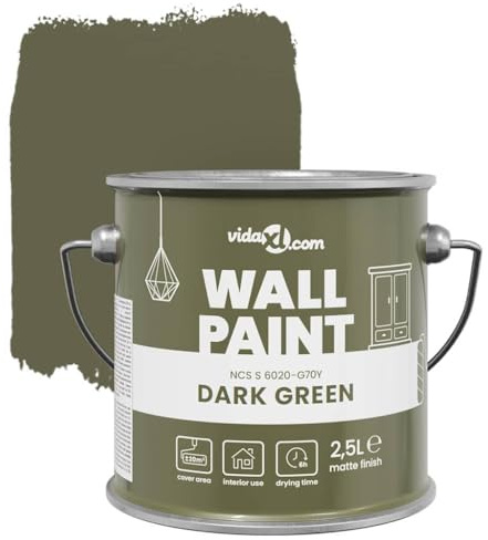 vidaXL Pintura de pared Verde 2,5 L Impresión en pared