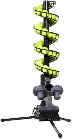 Furlihong 3807BH Máquina de Pelotas de Tenis con Base Triangular – Velocidad Ajustable, Oscilación Izq.-Der. y Movimiento Vertical de Lanzamiento, Entrenamiento para Todos los Niveles