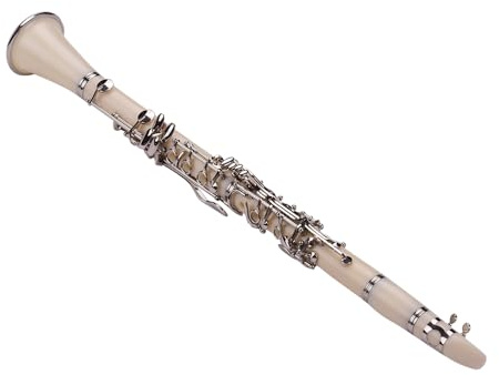 CHICIRIS Clarinetto in Sib a 17 Tasti, Struttura in ABS, Custodia Dal Design Elegante, Panno per la Pulizia e Altro Ancora, Ideale per Principianti e Amanti del Clarinetto, della (WHITE)