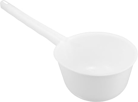 BESPORTBLE Paletta per Acqua con Manico lungo in Plastica Bianca Mestolo per Bagno e Cucina con Grande Capacità Cucchiaio per Servire e Versare Utensile Multiuso per Giardino e Vasca da