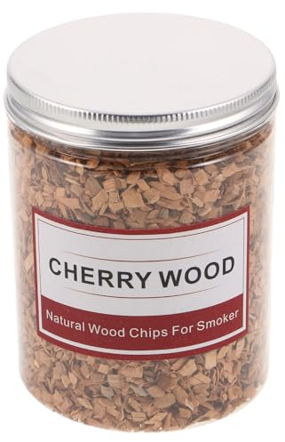 UKCOCO Trucioli di Legno di Ciliegio Naturali per Affumicatura Barbecue 125G Pezzi di Legno per Grigliate e Picnic all’Aperto Fumo Aromatico per Carne Pesce e Cocktail