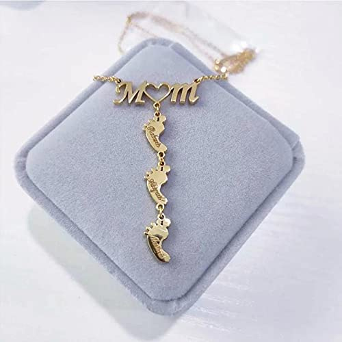 Edelstahl personalisierte benutzerdefinierte mehrere Namen Collier MOM Herz Halsketten individuelles Namensschild Mutter Geburtstag Schmuck s