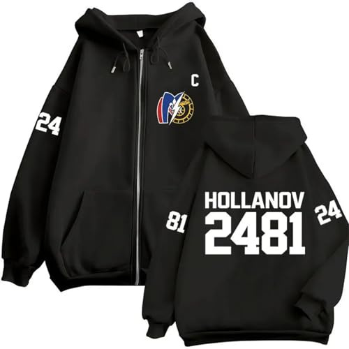 FAEWARE Sweat À Capuche Zippé Heated Rivalry Merch Veste Zippée Hip Hop Grande Taille pour Homme Et Femme Sweat Shirt Rétro Décontracté À Manches Longues XS~3XL-Black&G||XX_l