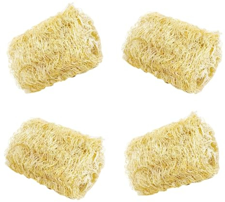 Beimus 4-pack naturliga luffkaniner leksak för möss husdjur uppmuntra utforskning och tandning hälsa hållbarhet säker säker tuggleksak