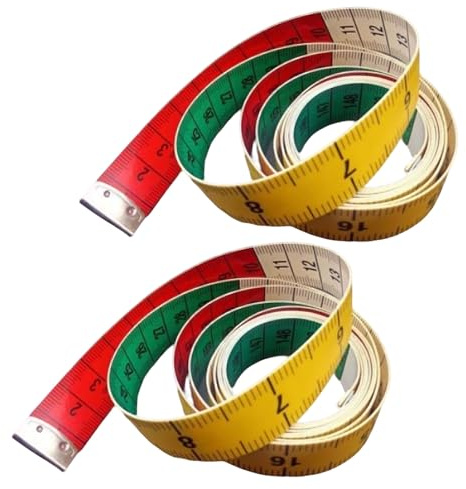 2 Pack 60 Inch 150 cm Dual Sided Soft Tape Measure for Tailors Sewing Dressmaking Body Measurement Fabric Clothes Fitting Flexible Measuring Tape