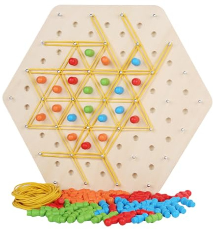 Dreieckiges Steckpuzzle, Tringle-Brettspiel, tragbare Strategiespiele mit kompakter Bauweise, interaktives Lernspielzeugzubehör, Steckspiel mit spielerischem Design, Lernspiele für Osterkind