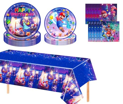 41Pcs Geburtstag Party Set, Partygeschirr Deko,Party Zubehör Set
