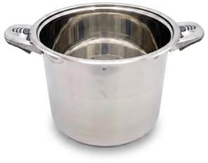 Spaghettiera Pastarella 8 Litri in Acciaio Inox con Cestello Estraibile, Diametro 24 cm, Triplo Fondo per Induzione e Tutti i Piani di Cottura