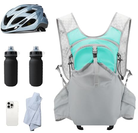 Keyubria Zaino Idratante | Sacca Per Bere Leggera E Riflettente - Con Sacca D'Acqua Spalline Regolabili Zaino Idrico Da Corsa | Per Corsa, Bicicletta, Trekking, Montagna, Campeggio, Outdoor