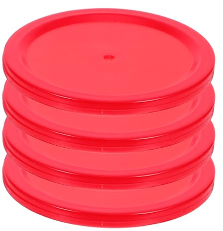 HOODANCOS Set di 4 Dischi per Air Hockey 50mm in Plastica Rossa, Accessori Sostitutivi per Tavolo da Gioco, per e Partite Veloci