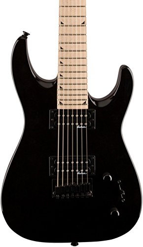 Jackson JS22-7 DKA-M Dinky, Sonderedition, 7-saitige E-Gitarre mit Hochglanzfinish, Ahorn-Griffbrett, kraftvollen Humbuckern und aggressivem Sound, für Metal, Djent und Rock, in Hochglanzschwarz