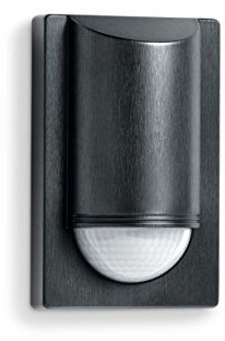 Steinel PIR Motion Detector IS 2180-2 Black, 180° Motion Sensor, 1000 W, Sneak-By Protection, Twilight Switch