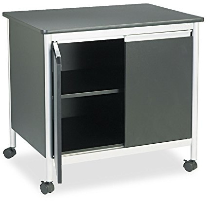 Safco Products Deluxe Machine Stand 1872BL, Holds up to 200 lbs., Inside Shelf Storage, Double Doors