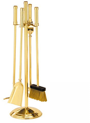 Kaminbesteck Kamingarnitur Kaminzubehör aus Messing, Höhe - 70cm