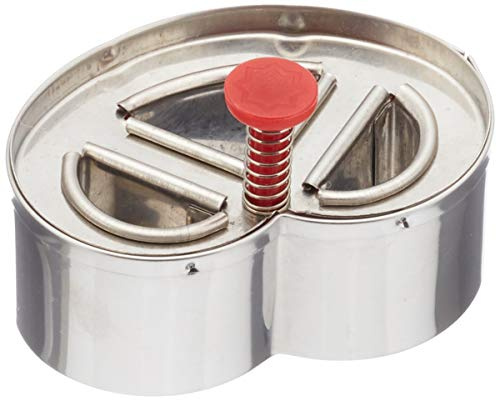 Städter 966070 Brezel Ausstecher mit Auswerfer, Edelstahl, Silber/rot, 6,5 x 6,5 x 6,5 cm | cm
