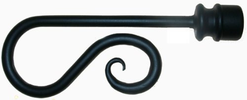 DécoProfi 2 x Endstück Tortillon, für Gardinenstangen 16 mm Durchmesser, Metall schwarz