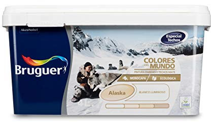 Bruguer Colores del Mundo Pintura para paredes monocapa Alaska Blanco Luminoso Mate 4 L
