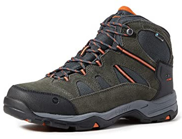 Hi-Tec Men's Banderra Ii Wp Wide High Rise Hiking Boots, Grey Charcoal Graphite Burnt Orange 51, 10 UK