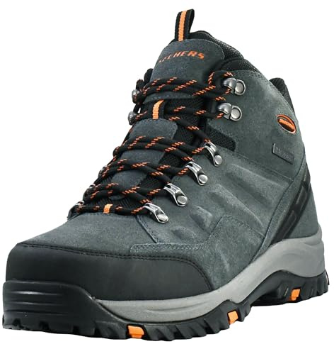 Skechers Men's Relment Pelmo High Rise Hiking Boots, Gray Suede, 5.5 UK