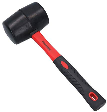 Toolzone 32Oz Rubber Mallet Fibre Handle Red and Black
