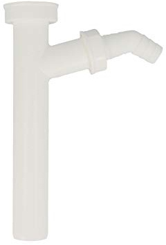 tecuro Tube plongeur réglable 1 1/4 avec raccord d'appareil 18-22 mm avec joint en caoutchouc pour bouchons anti-odeurs de lavabo, plastique blanc