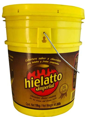 Hielatto Imperial Semi-Sweet Chocolate Coating for extreme temperatures 41.8 lb (19kg) - cold and hot products- ice cream, frozen fruit, chocolate fondue