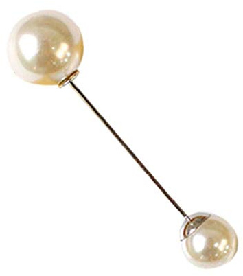 CULER Double Sécurité Broches Pins Pull Châle Clip Brooches Mesdames Perle Pins De Collier Blanc Uni Unisexe